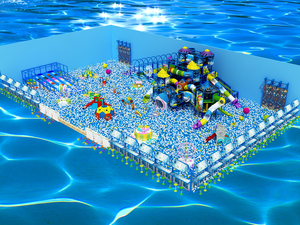 Dětské zábavní centrum na míru s obrovským míčkovým parkem a aqua designem